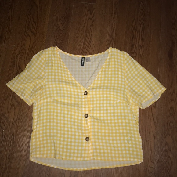 H&M  yellow plaid shirt - Picture 1 of 1